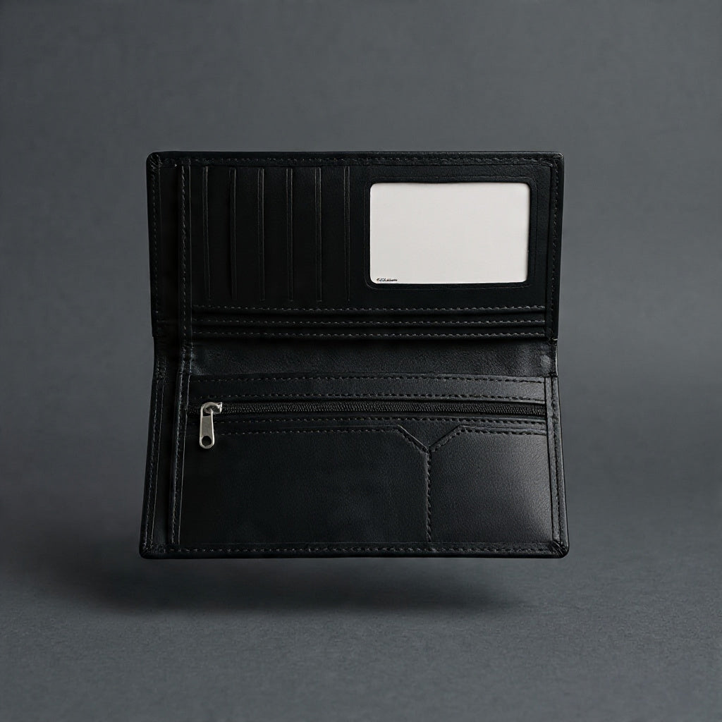 Executive Long Leather Wallet for Men – Premium Genuine Leather