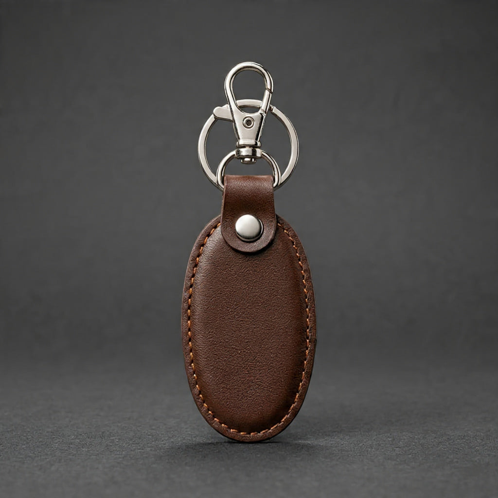 Premium Brown Leather Key Holder – Elegant Car Keychain Organizer