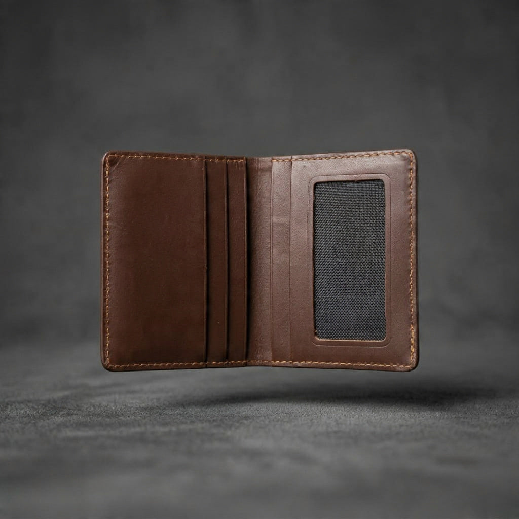 Compact Brown Mini Wallet – Slim Leather Card Holder for Everyday Carry