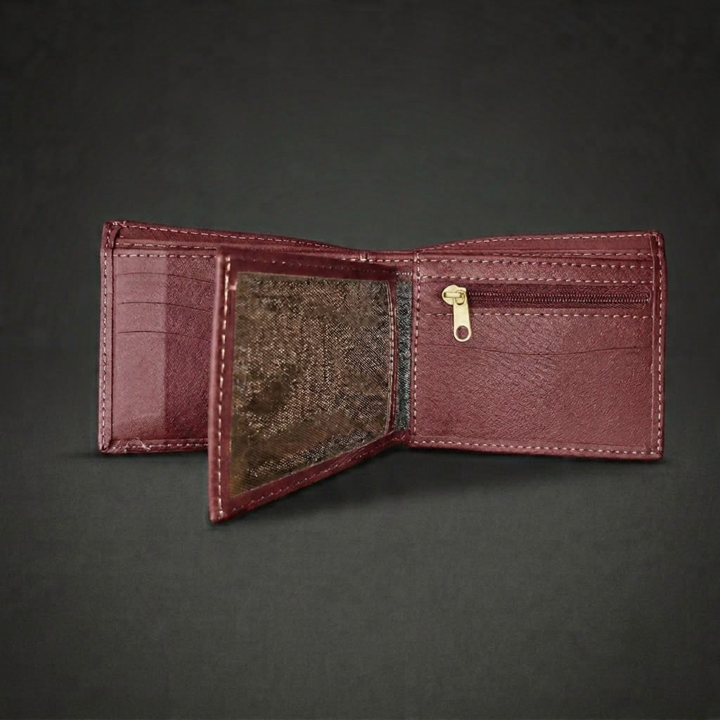 Premium Bifold Leather Wallet – Multi-Card Everyday Carry Wallet with Coin Pocket
