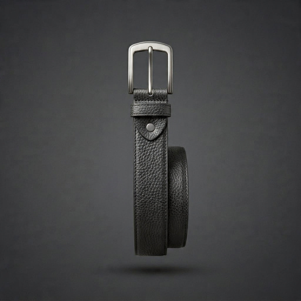 Signature Leather Belt – Classic Buckle Everyday Essential | Black
