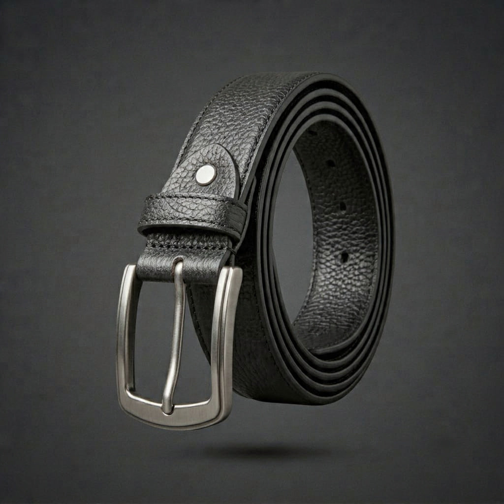 Signature Leather Belt – Classic Buckle Everyday Essential | Black