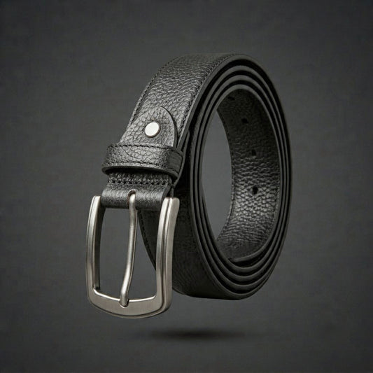 Signature Leather Belt – Classic Buckle Everyday Essential | Black