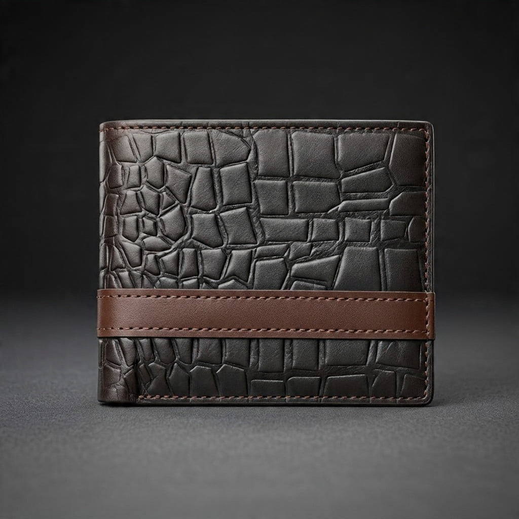 Textured Brown Leather Wallet – Premium Bifold Everyday Carry Wallet