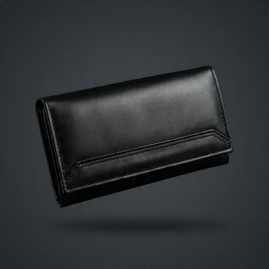 Genuine Leather Long Wallet for Men – Premium Bifold Design