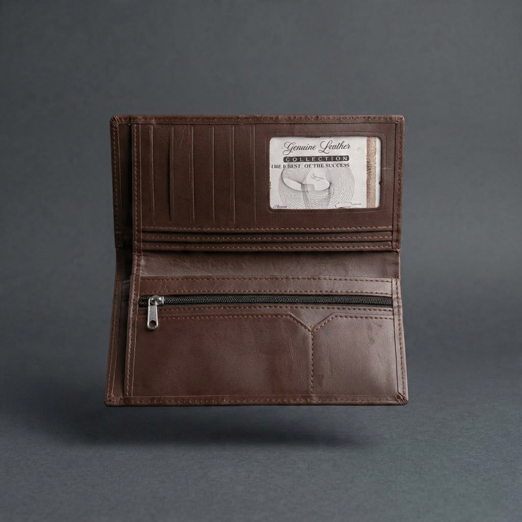 Executive Long Leather Wallet for Men – Premium Genuine Leather