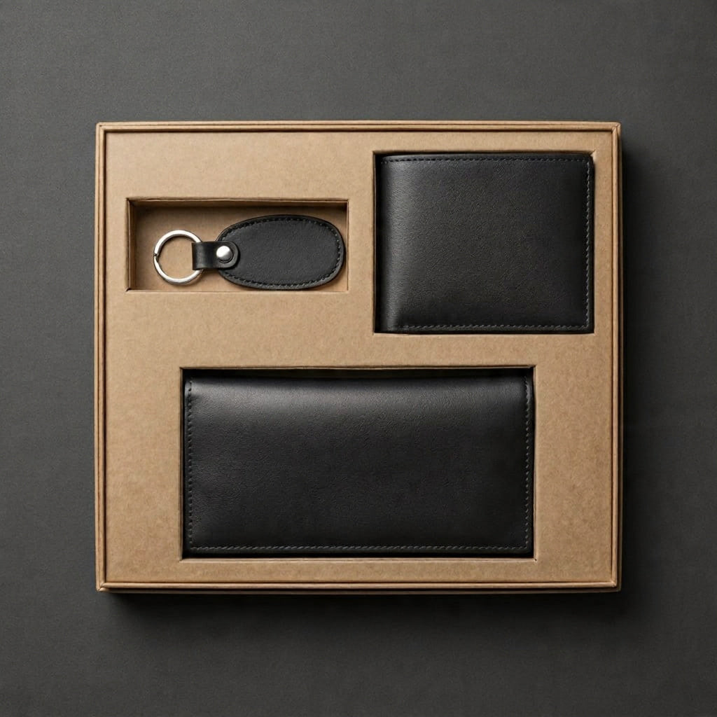 Premium Gift Box Set – Wallet, Long Wallet & Keychain Combo for Everyday Essentials
