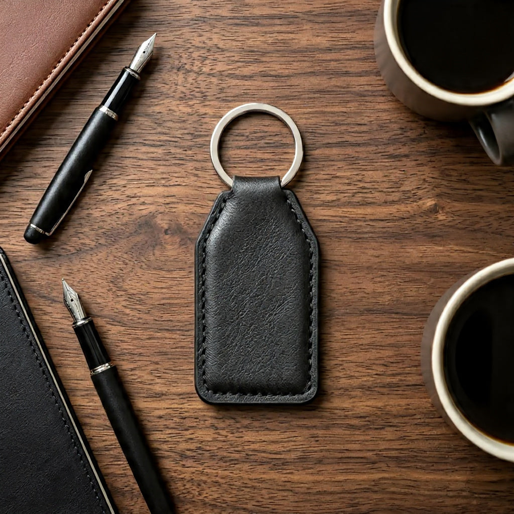 Executive Black Leather Key Ring – Premium Daily Carry Accessory