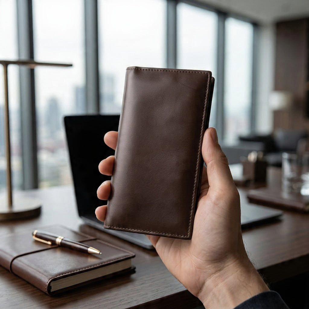 Executive Long Leather Wallet for Men – Premium Genuine Leather