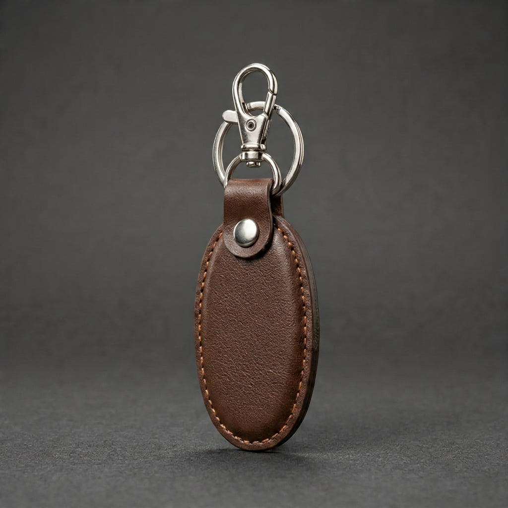 Premium Brown Leather Key Holder – Elegant Car Keychain Organizer
