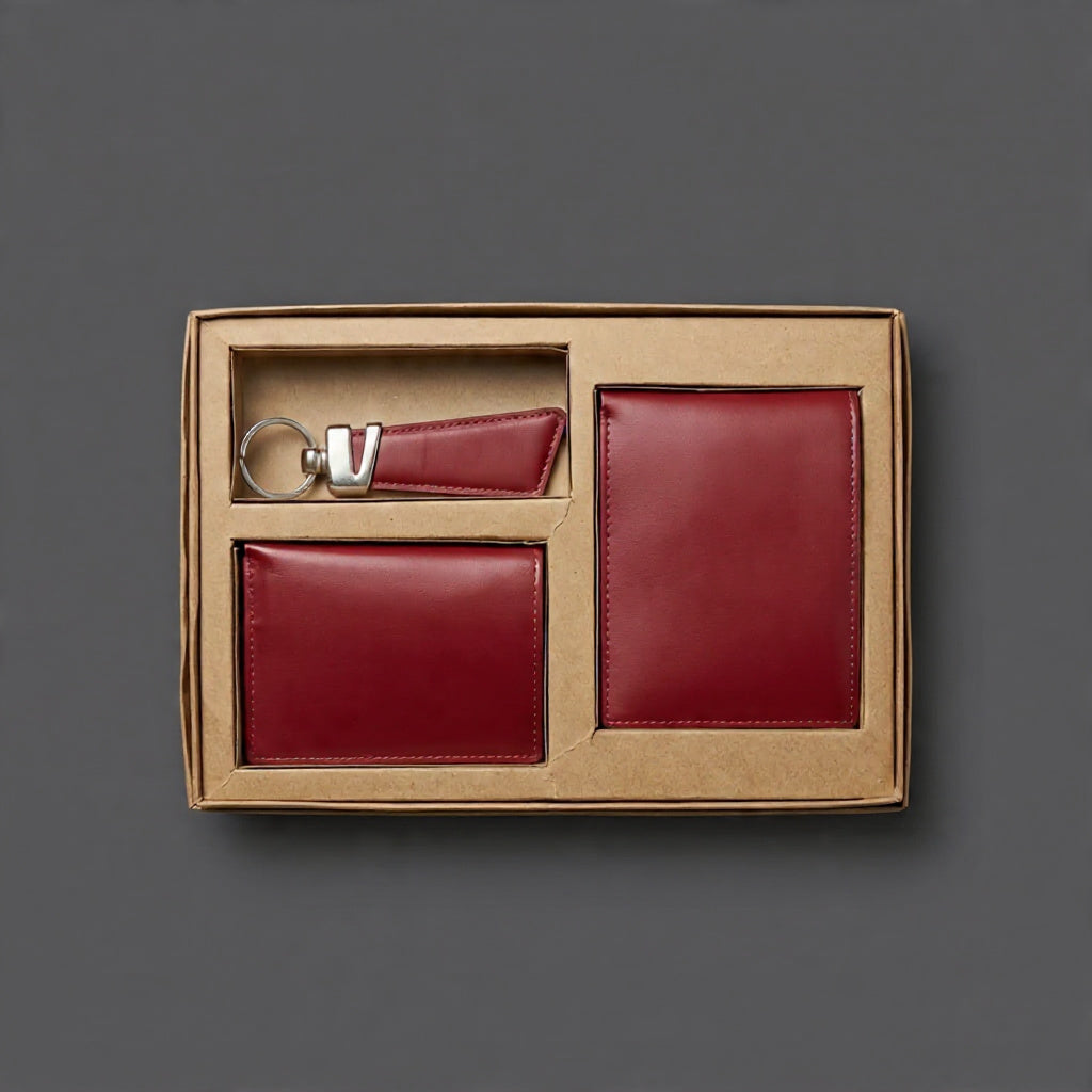 Premium Accessory Gift Box – Wallet, Long Wallet & Keychain Combo Set