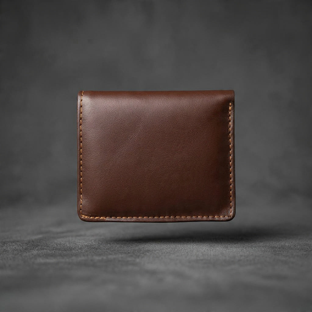 Compact Brown Mini Wallet – Slim Leather Card Holder for Everyday Carry